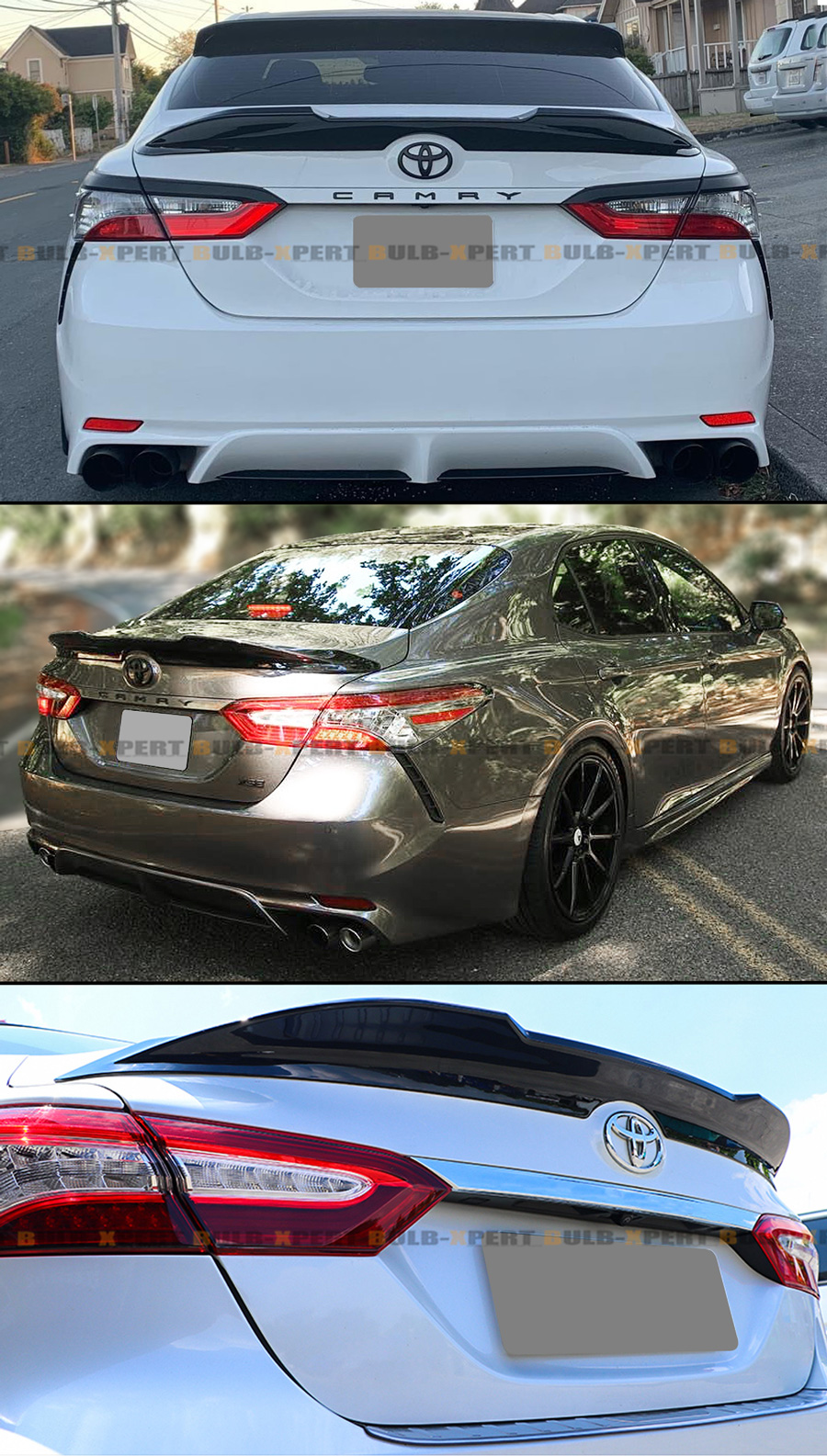 For 18 2021 Toyota Camry Glossy Black Tr Style High Kick Rear Trunk Lid Spoiler Ebay