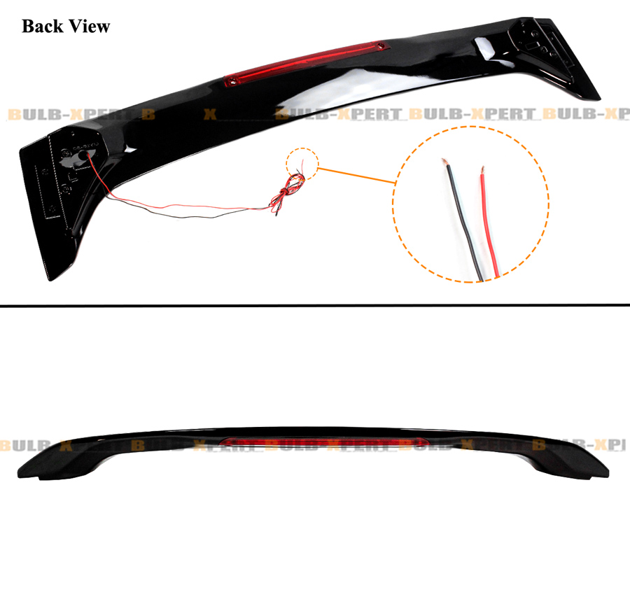 thumbnail interactive-video image 1 of Gloss Black RS Style JDM Trunk Spoiler Wing With LED Light For 2006-2011 Honda Civic Sedan 1 of 4