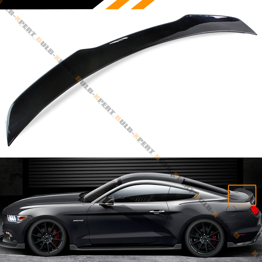 For 2015-19 S550 Ford Mustang GT350 Style Painted Black Rear Trunk Spoiler Wing