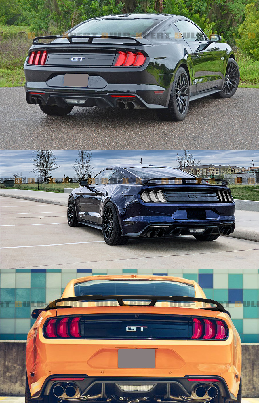 FOR 20152021 FORD MUSTANG S550 PAINTED GLOSSY BLACK GT STYLE TRUNK