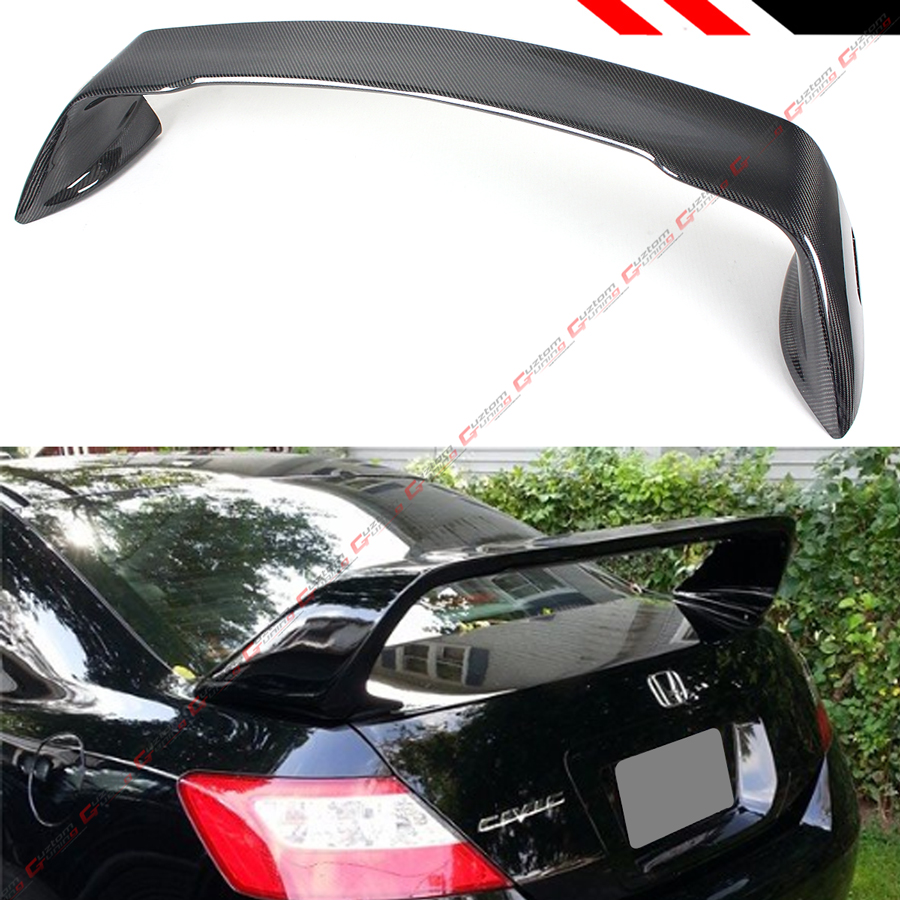 FOR 06-11 8TH GEN HONDA CIVIC 2 DOOR COUPE PAINTED BLK RR STYLE TRUNK SPOILER
