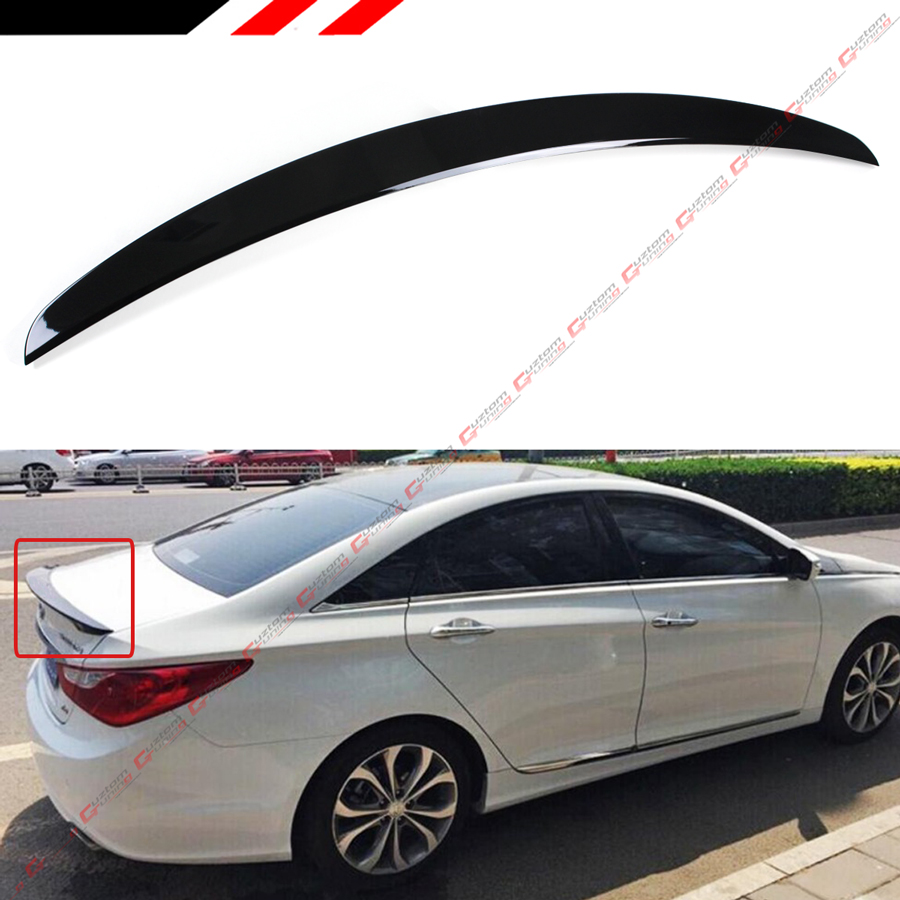 FOR 2011-14 HYUNDAI SONATA 8TH GEN PAINTED GLOSSY BLACK SPORT TRUNK LID SPOILER