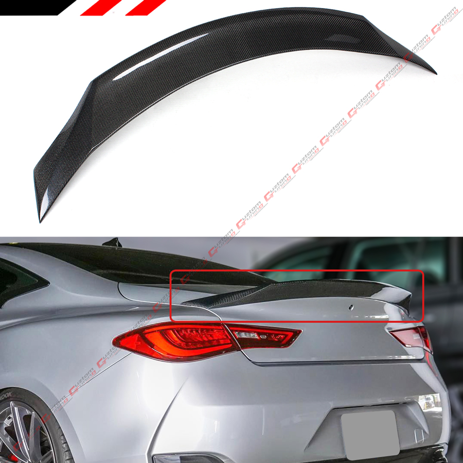 FOR 17-2021 INFINITI Q60 JDM HIGH KICK DUCKBILL CARBON FIBER TRUNK ...