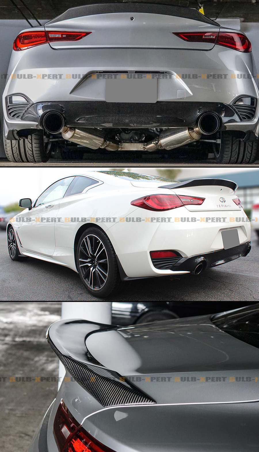FOR 172021 INFINITI Q60 JDM HIGH KICK DUCKBILL CARBON FIBER TRUNK