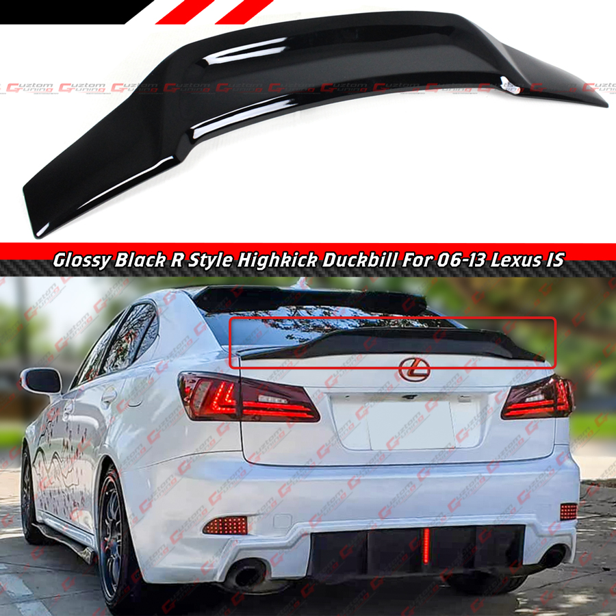 For 2006-2013 Lexus IS250 IS350 ISF RT Syle Glossy Black Duckbill