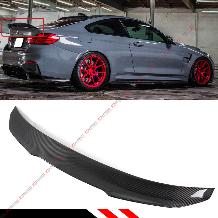 For 15 19 Bmw F M4 Psm Style High Kick Carbon Fiber Trunk Lid Spoiler Wing Ebay