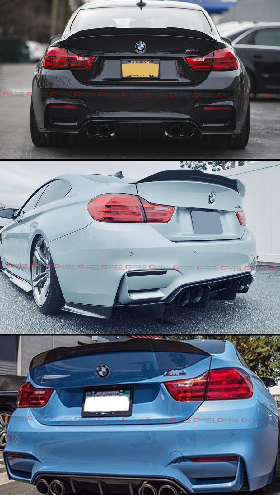 FOR 2015-20 BMW F82 M4 PSM STYLE HIGH KICK CARBON FIBER TRUNK LID SPOILER  WING