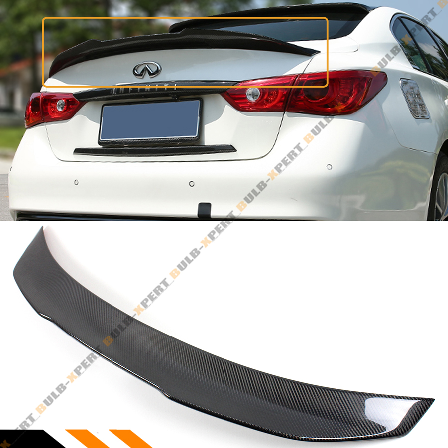 FITS 2014-19 INFINITI Q50 HIGHKICK CARBON FIBER DUCKBILL TRUNK LID SPOILER WING