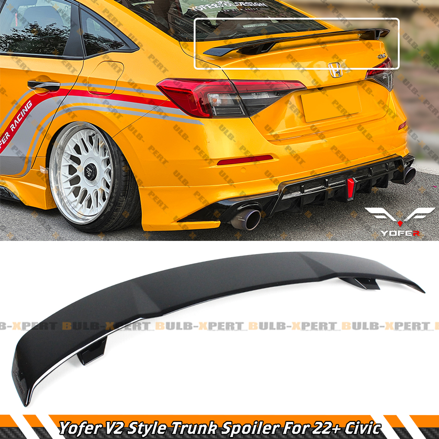 For 2022-26 Honda Civic Sedan Yofer V2 Downforce Gloss Black Trunk