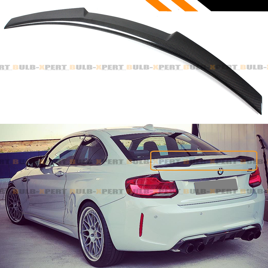 FOR 2014-19 BMW F22 M235i F87 M2 Carbon Fiber M4 V Style Highkick Trunk Spoiler