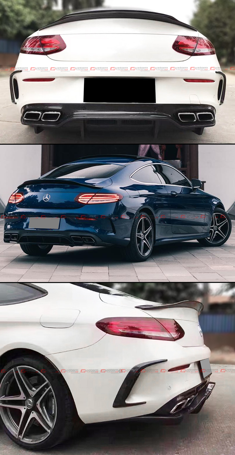 FOR 17-19 MERCEDES BENZ W205 2DR COUPE CARBON FIBER PSM STYLE TRUNK SPOILER WING