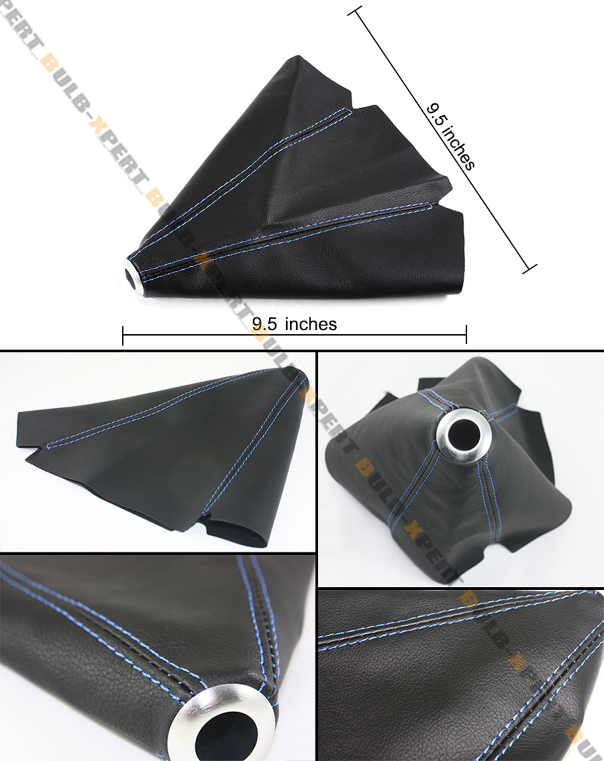 BLACK PVC LEATHER MANUAL SHIFT SHIFTER BOOT COVER WITH BLUE STITCHING FOR TOYOTA eBay