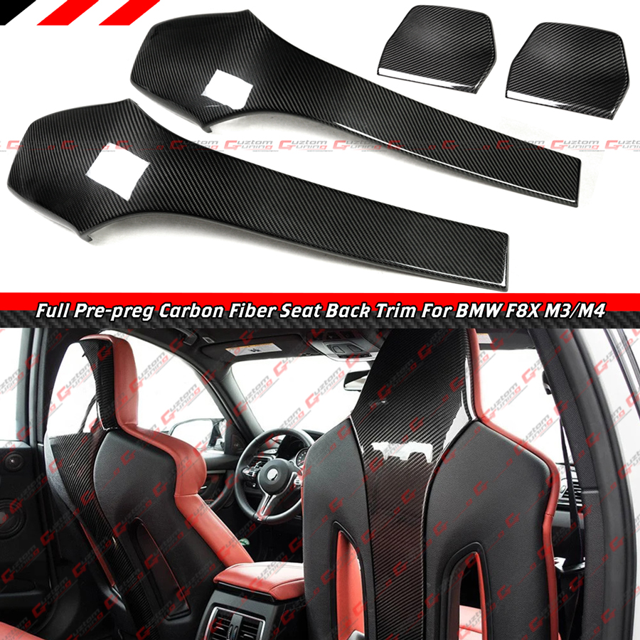 For 15-20 BMW F80 M3 F82 M4 Prepreg Carbon Fiber Seat Back Cover