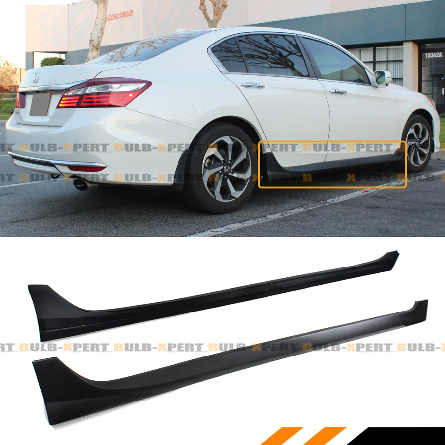 FOR 2013-2017 9TH GEN HONDA ACCORD 4DR SEDAN JDM MATT BLACK SIDE SKIRT ...