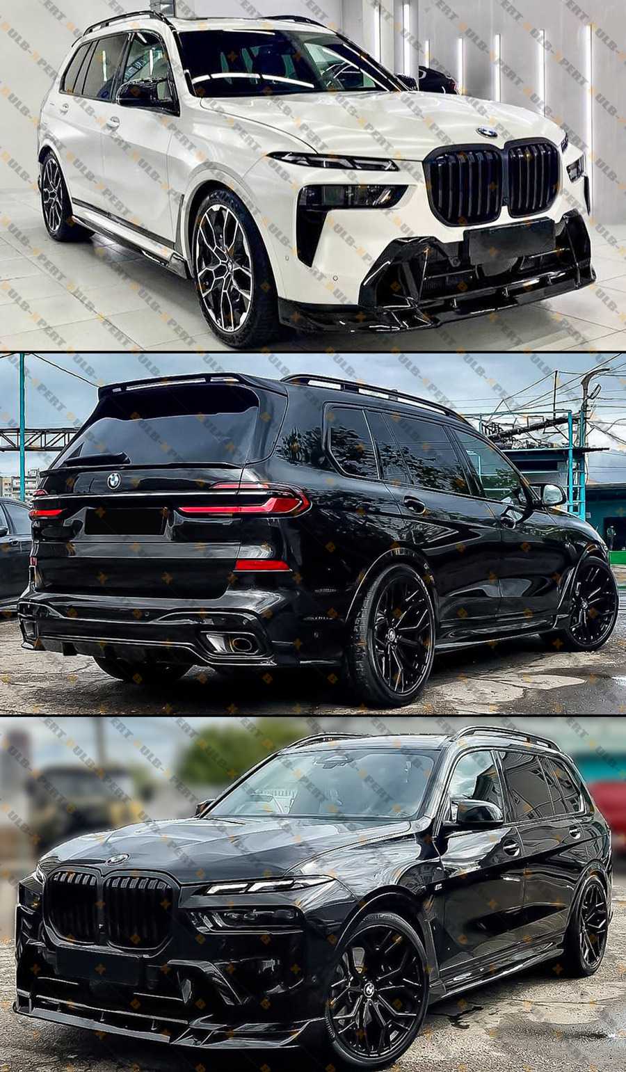 For 2019-2025 BMW X7 G07 M50 M60 GT Style Gloss Black Side Skirt