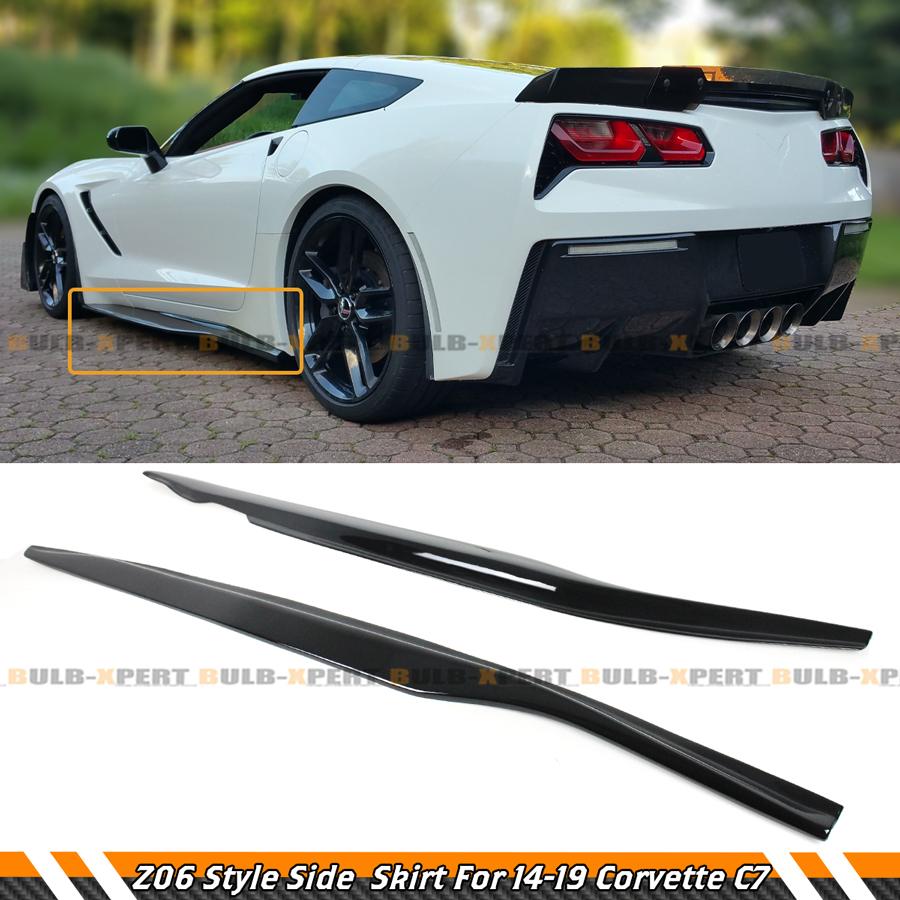 For 2014-2019 Corvette C7 Z06 Style Side Skirt Extensions Splitter