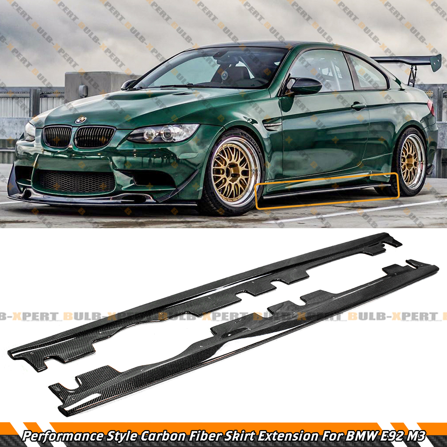希少  Performance E92 E93 Performance Carbon Fiber Side Skirt Extension Splitters For 08-13