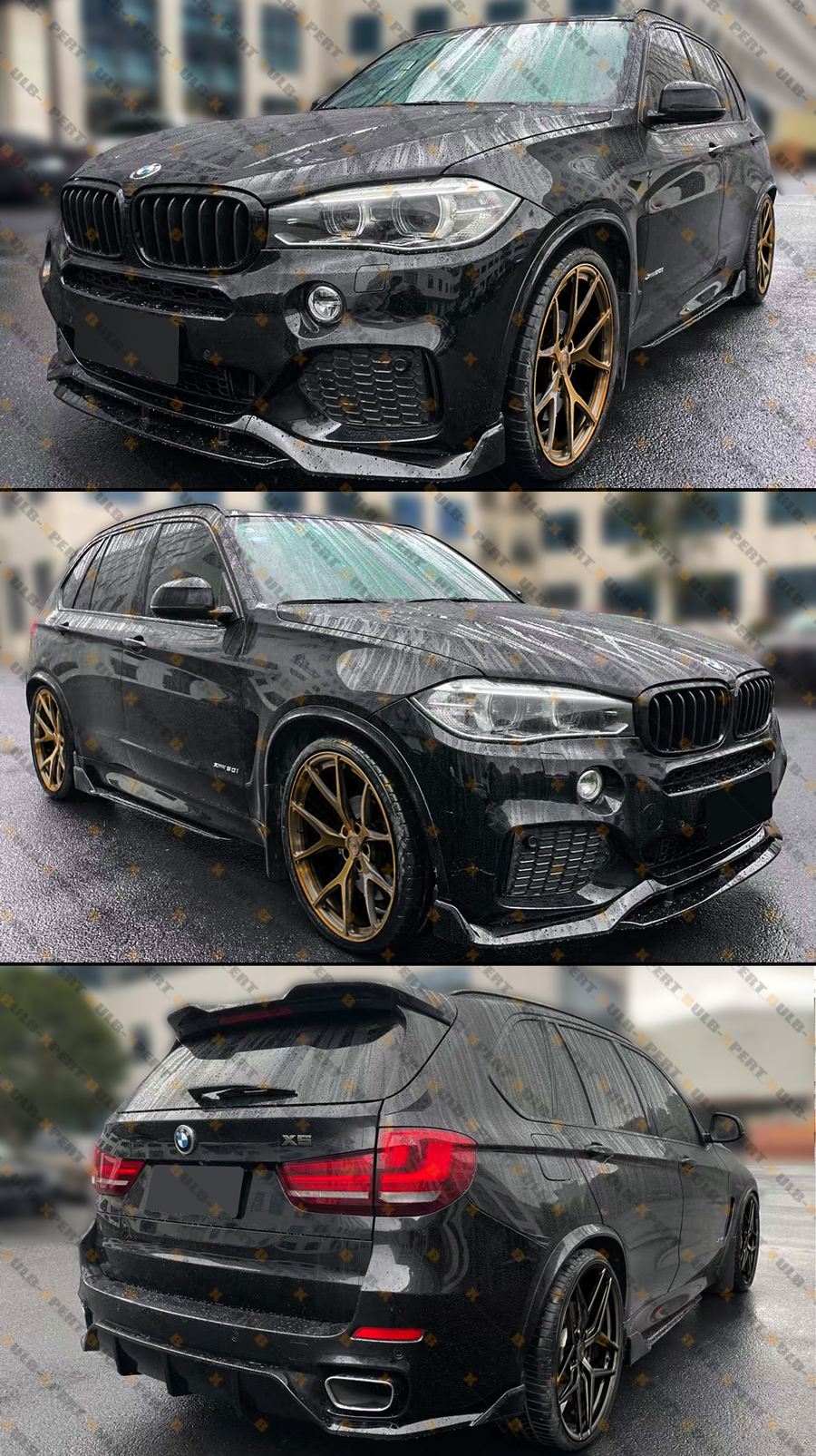 GT Style Gloss Black Side Skirt Extension Splitter For 2014-2018