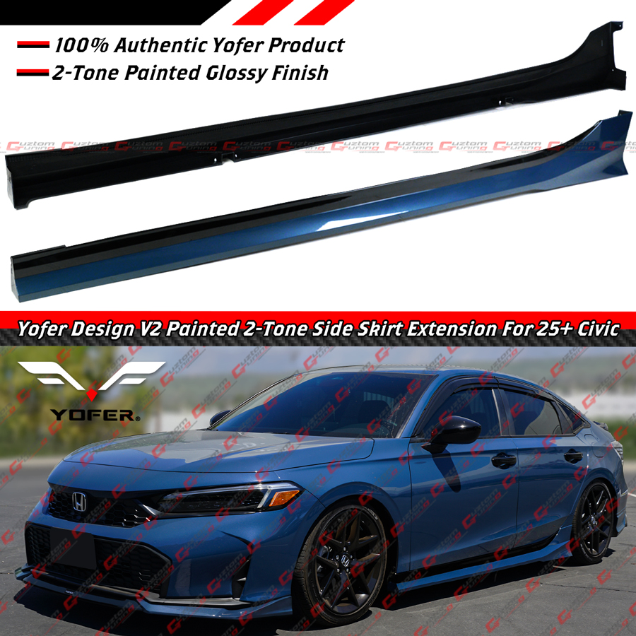 For 2025-26 Honda Civic Yofer V2 Lagoon Pearl Blue 2 Toned Side