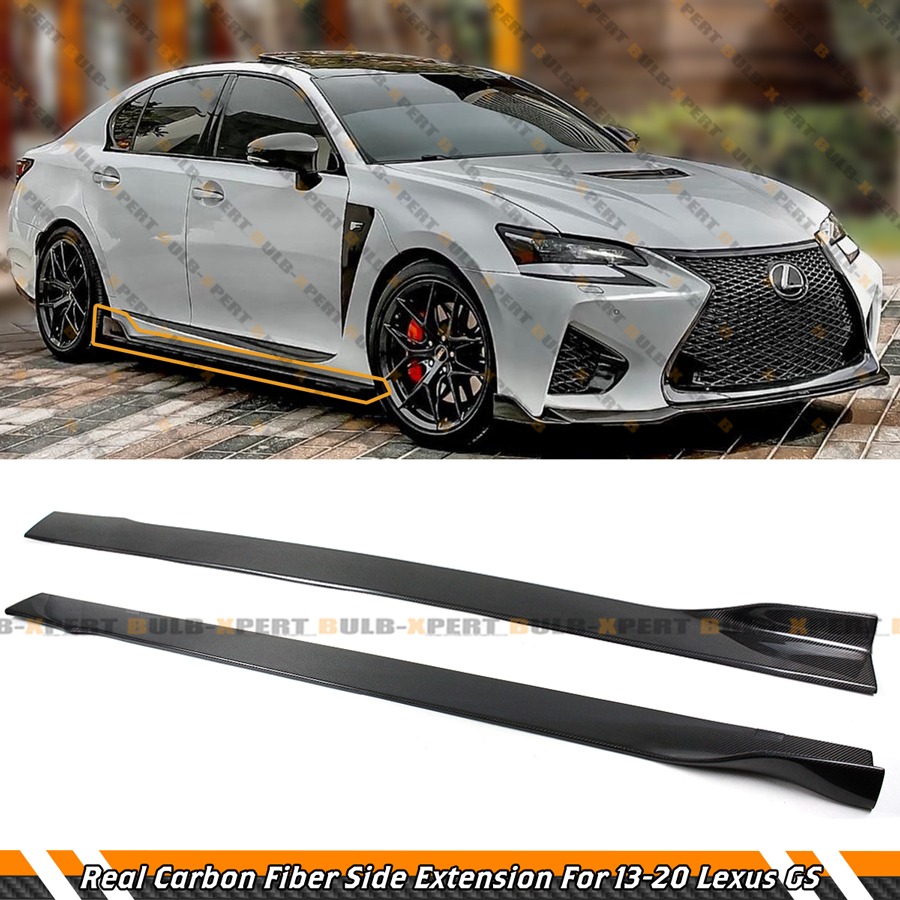 Carbon Fiber Side Skirt Extension Splitter For 13-20 Lexus GS300