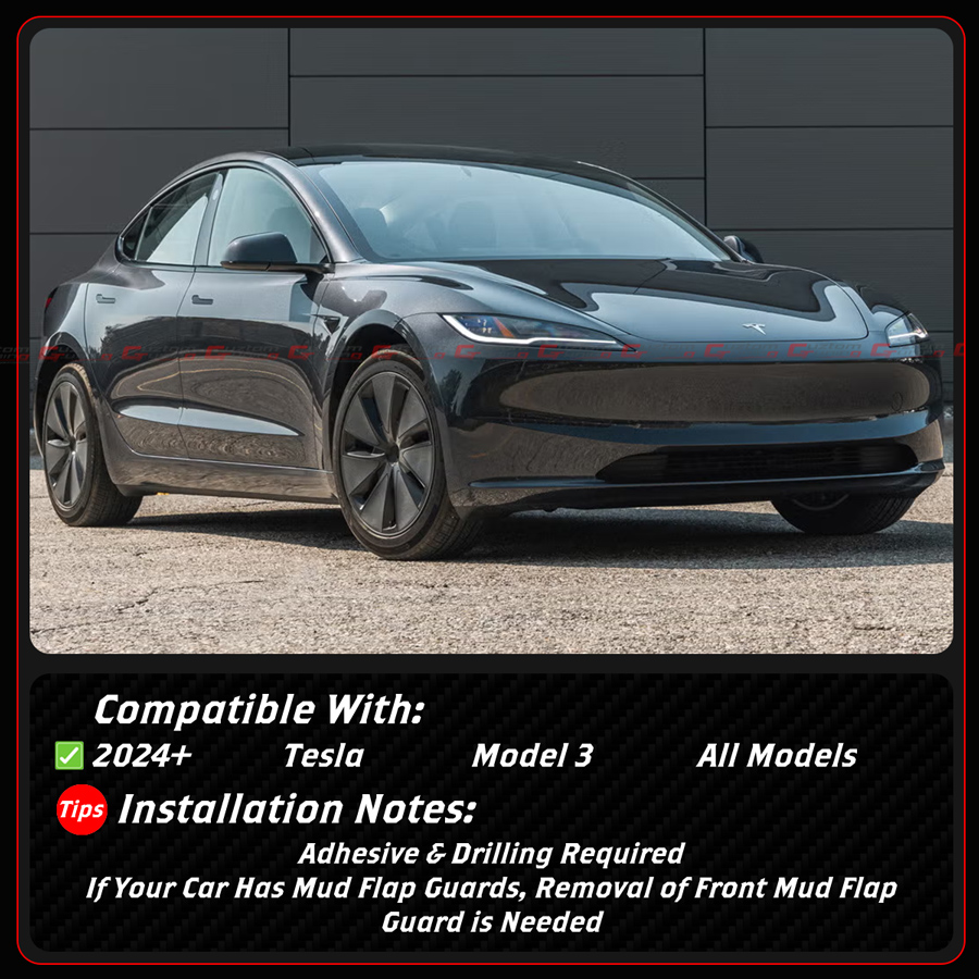 Minigonne Laterali Per Tesla Model 3/S/X | Accessorio Anti-Graffio E Aerodinamico | Installazione Diretta