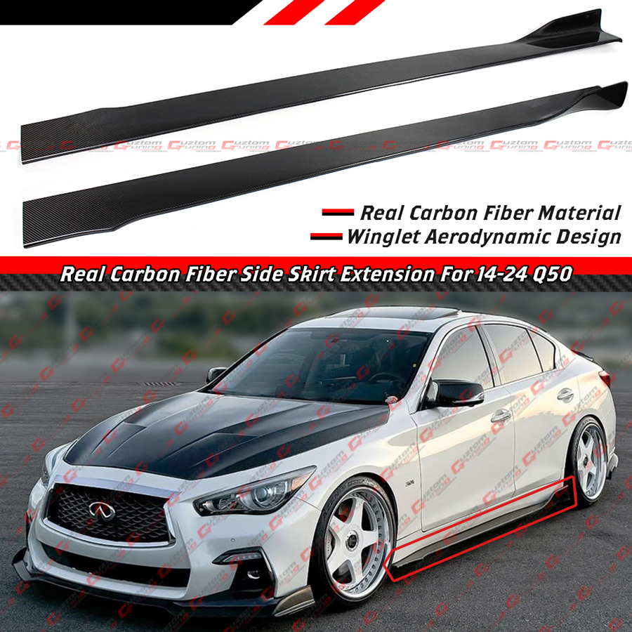 For 14-2024 Infiniti Q50 Carbon Fiber Access Style Side Skirt