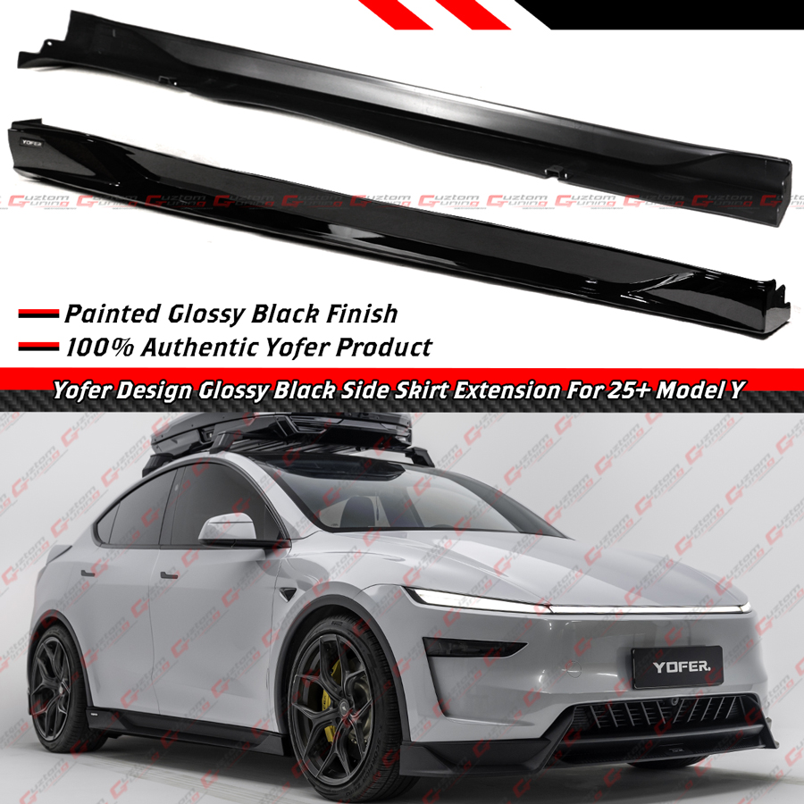 For 2025-26 Tesla Model Y Juniper Yofer Design Gloss Black Side
