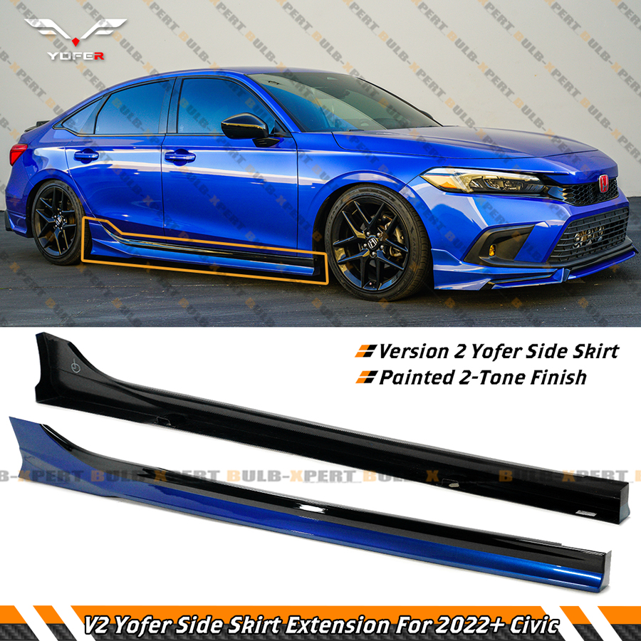 For 2022-26 Honda Civic Yofer V2 Aegean Blue Painted 2 Tone Side