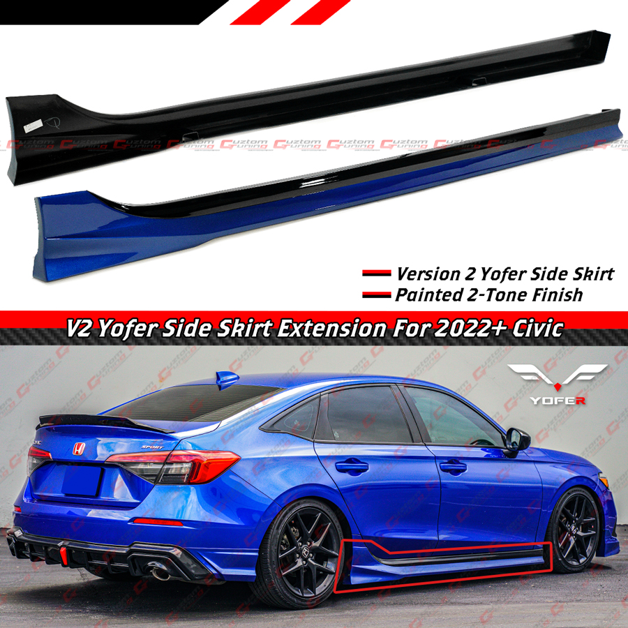 For 2022-2026 Honda Civic Yofer V2 Aegean Blue Black 2 Tone Side