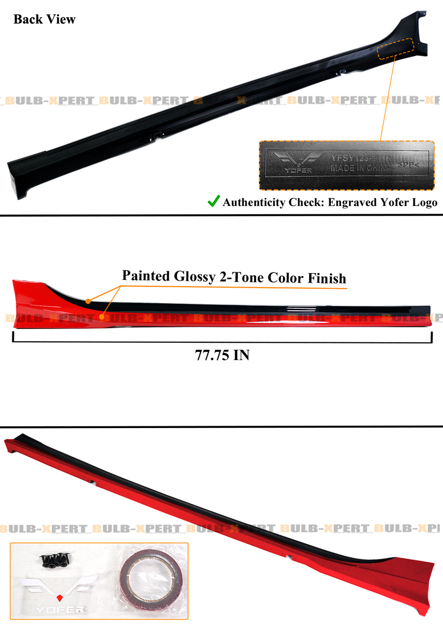 Yofer V2 Rallye Red Black 2 Tone Side Skirt Extension For 2022