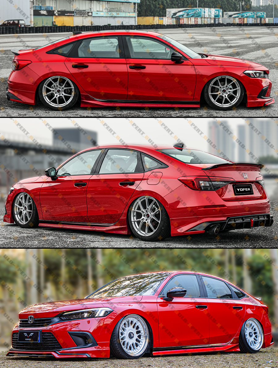 Yofer V2 Rallye Red Black 2 Tone Side Skirt Extension For 2022