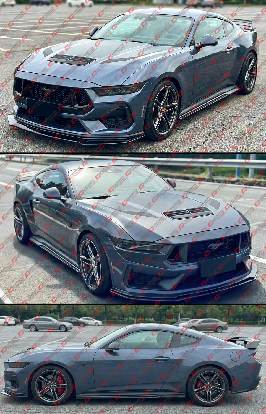 For 2024-2026 Ford Mustang GT V3 Add On Black Side Skirt Extension