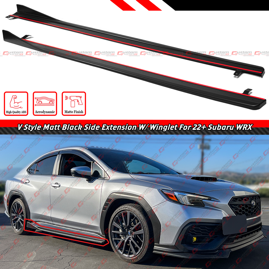 For 2022-2025 Subaru WRX VB JDM V Style Add-On Matte Black Side