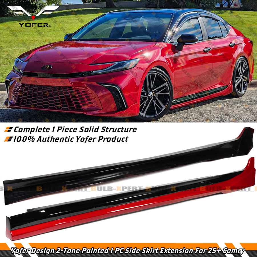 Hyper Wings Side Skirts For 2012-2014 Toyota Camry – 2Pc Add-On Body Kit, Black Polypropylene