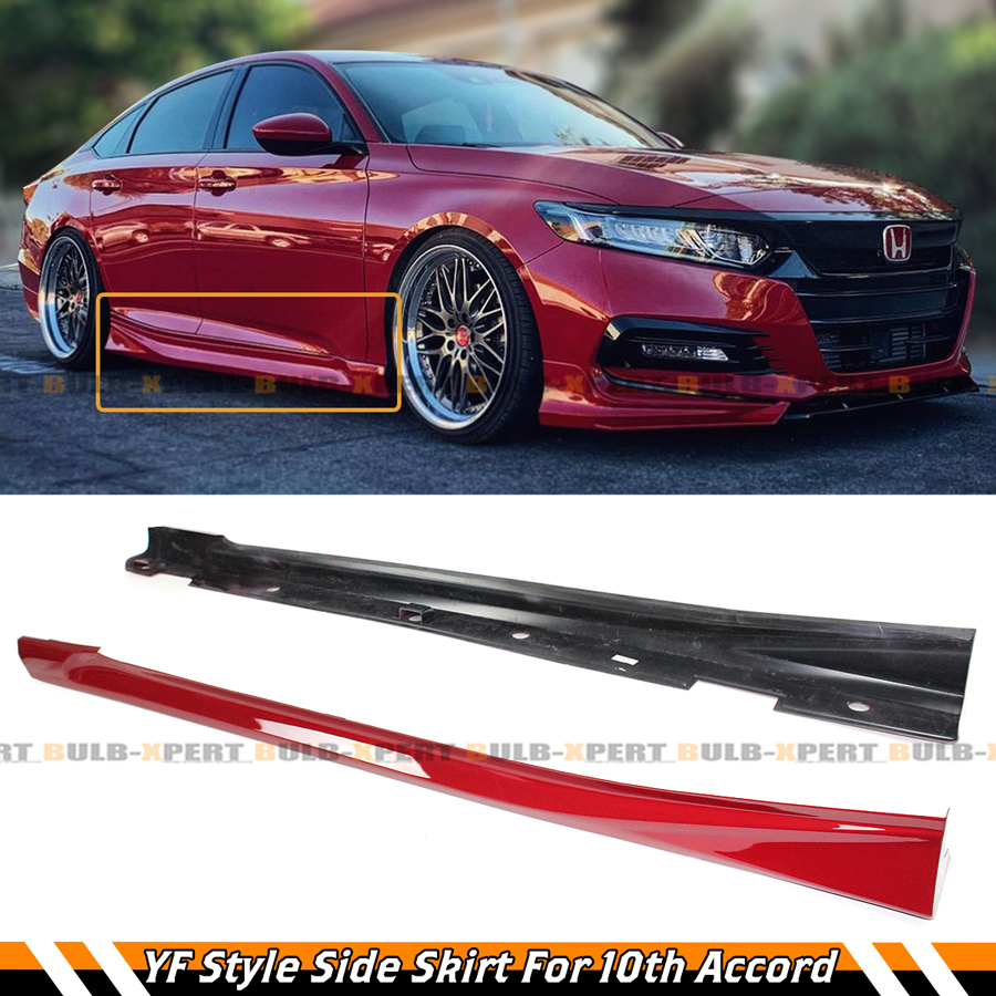 For 18-22 Honda Accord San Marino Red Yofer Addon Side Skirt