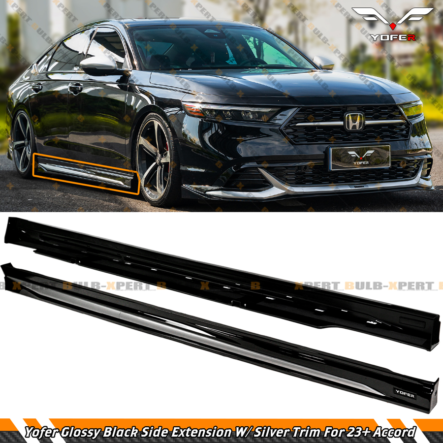 For 2023-2026 Honda Accord Yofer Black Add On Side Skirt Extension