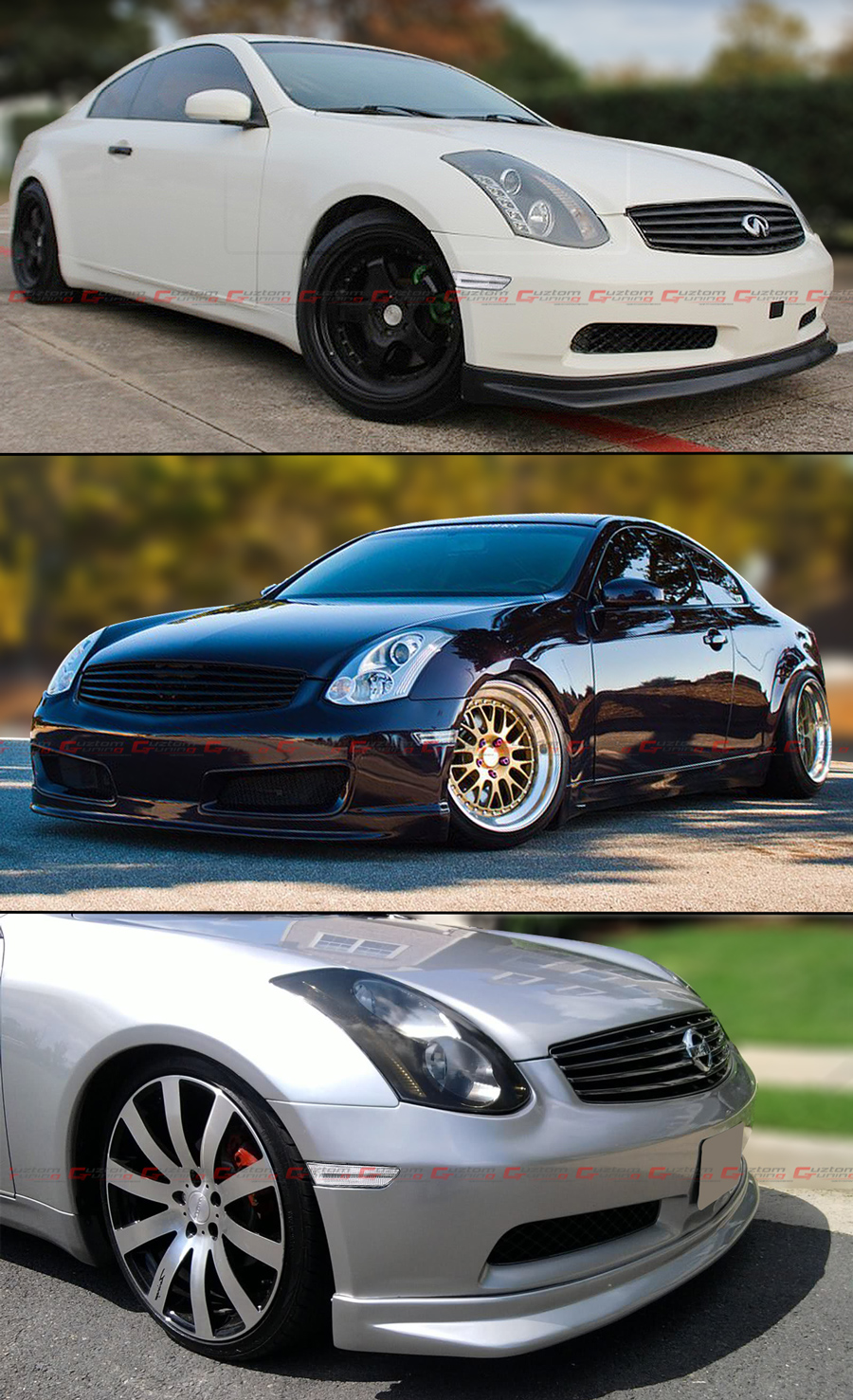 FOR 03-07 INFINITI G35 COUPE CLEAR LENS BUILT-IN SMD LED SIDE