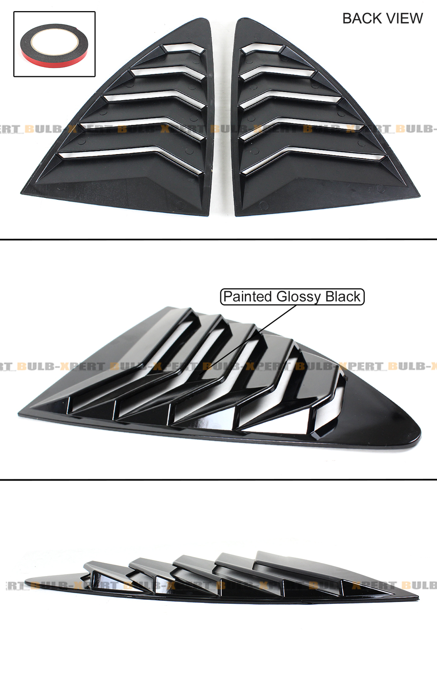 For 13-18 Scion FR-S 86 /& BRZ Gloss Blk JDM 1//4 Quarter Panel Side Window Louver