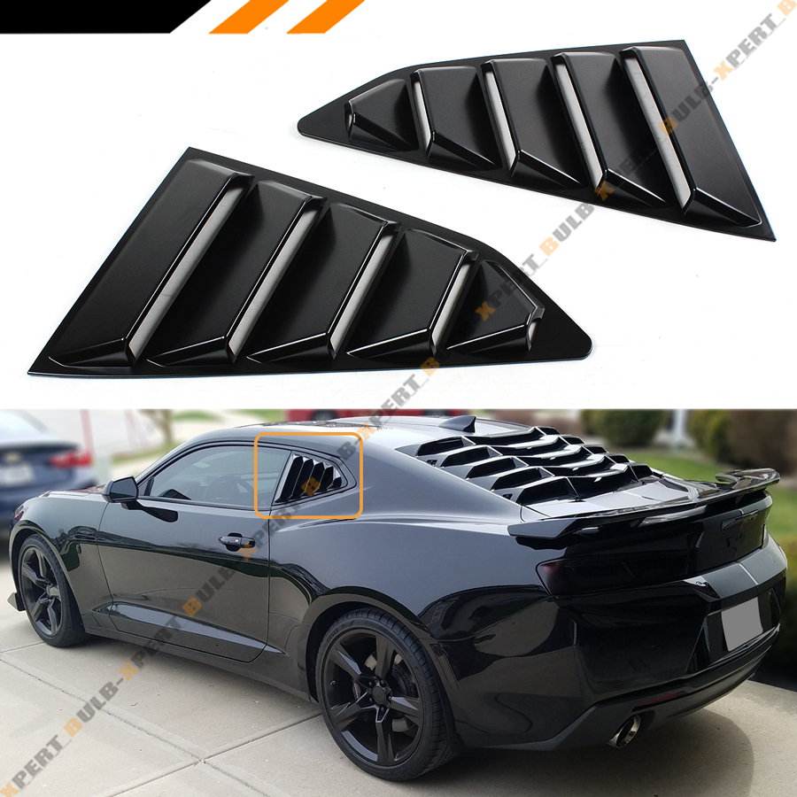 For 2016-2022 Chevy Camaro Matt Black Side Window 1/4 Quarter