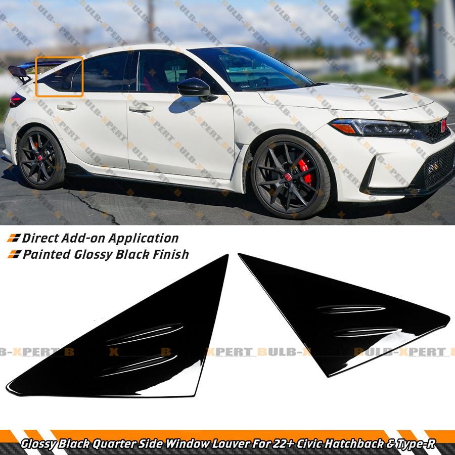 For 2022-2026 Civic Hatchback Type R FL5 M Style Gloss Black Side