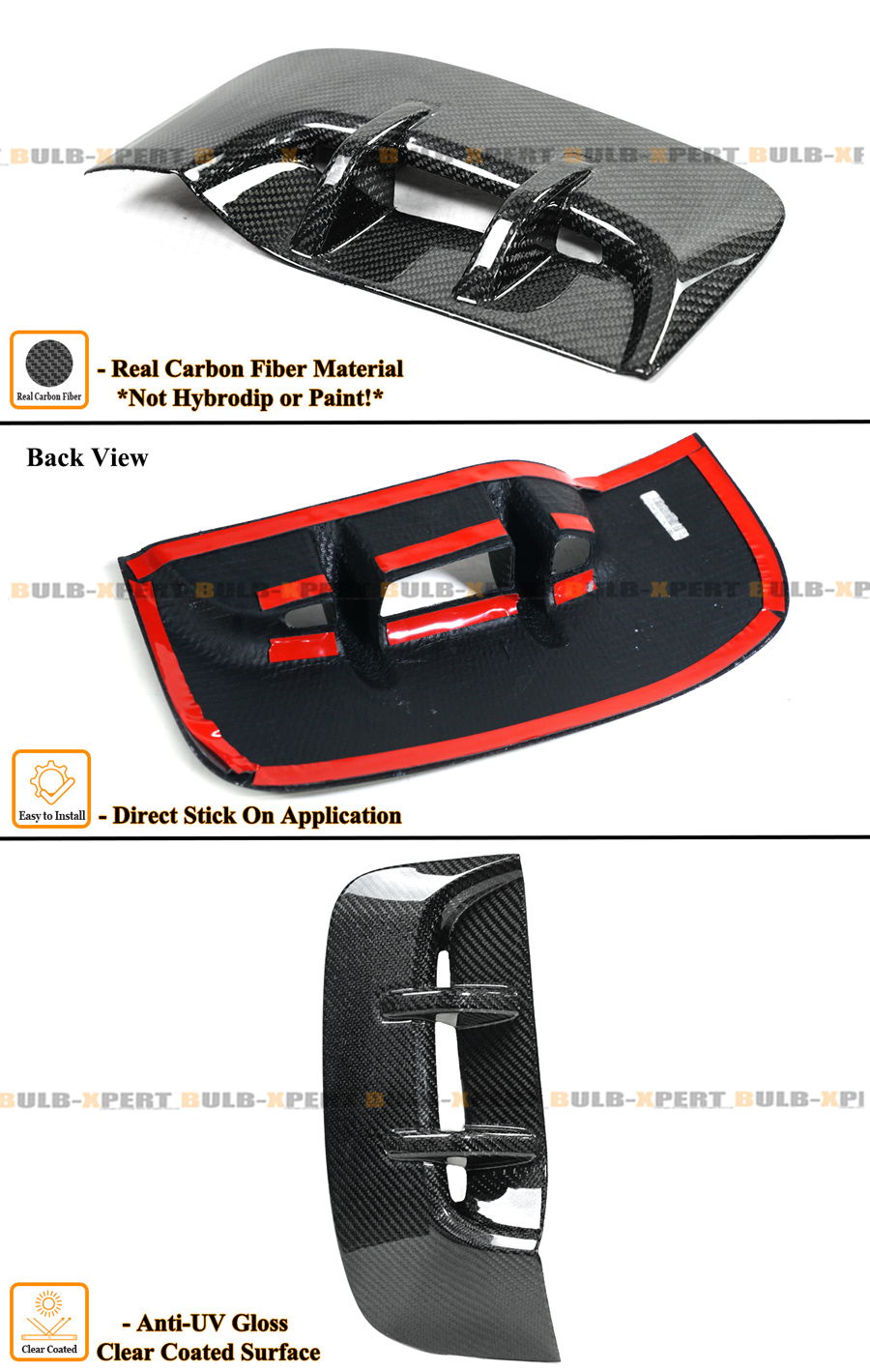 CARBON FIBER FRONT FENDER SIDE VENT COVER GARNISH TRIM FOR 2018