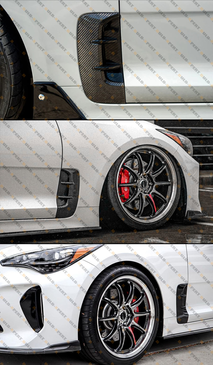 CARBON FIBER FRONT FENDER SIDE VENT COVER GARNISH TRIM FOR 2018
