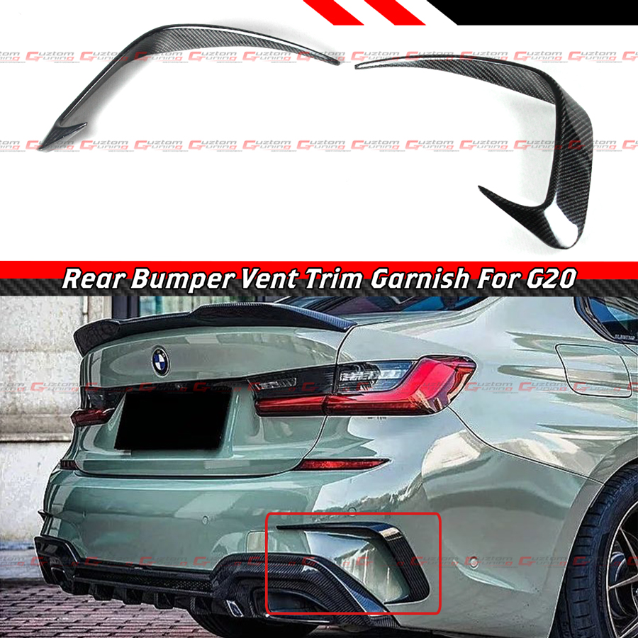 Carbon Fiber Look Rear Side Air Vent Trim Cover For BMW 3 Series G20 M340i 2019-2022