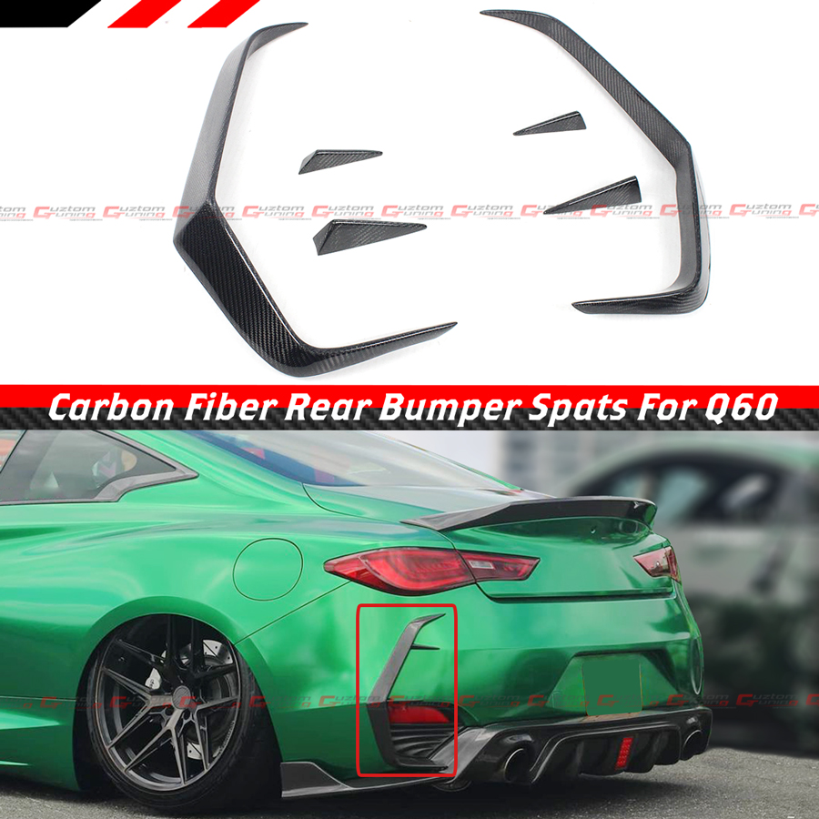 For 17-2022 Infiniti Q60 Carbon Fiber Rear Bumper Side Vent C
