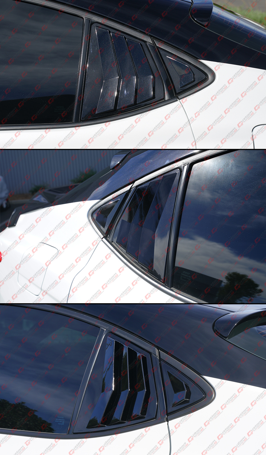 Carbon Fiber Style Rear Window Louvers For 2025 Toyota Camry - Sport Side Window Vents, No-Drill Installation