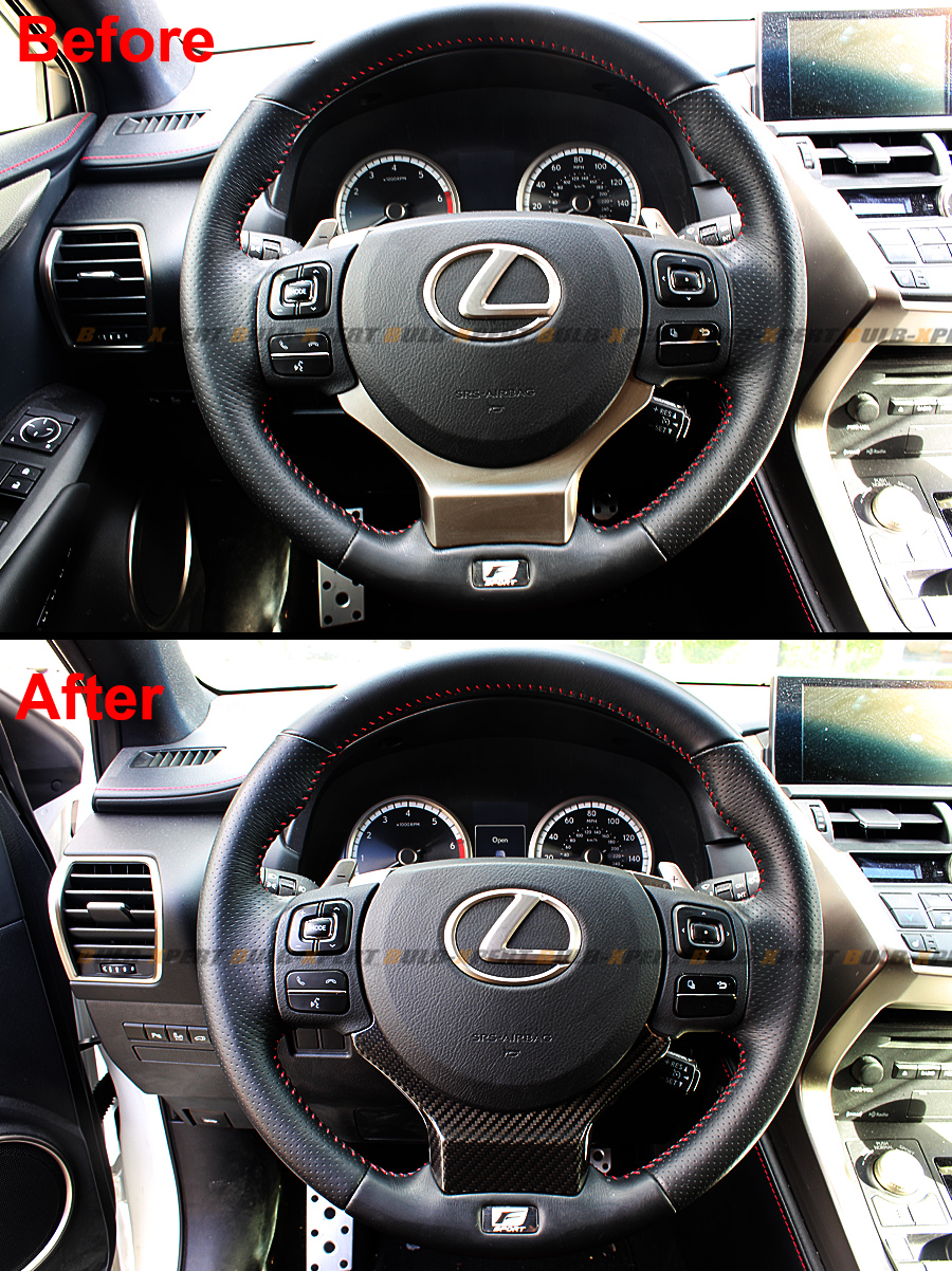 FOR 20142017 LEXUS IS250/350/200T CARBON FIBER STEERING WHEEL ADDON