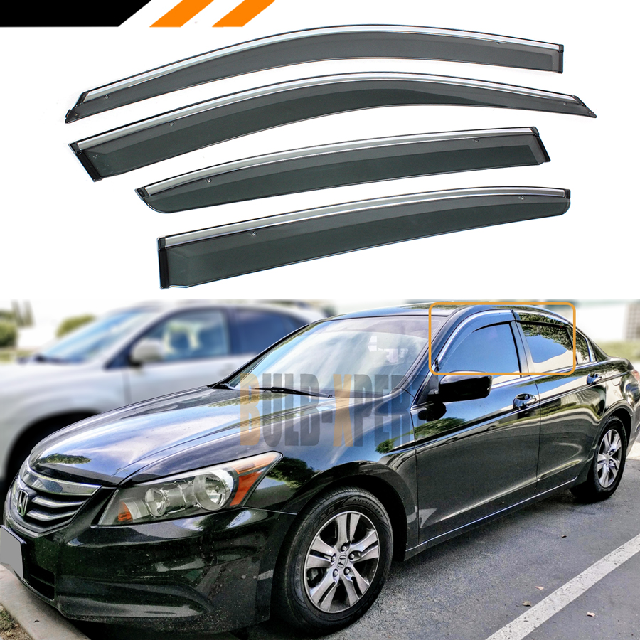 thumbnail image 2 of JDM Smoked Acrylic Window Visors For 2008-2012 Honda Accord (8th Gen) 4-Piece Set 2 of 3