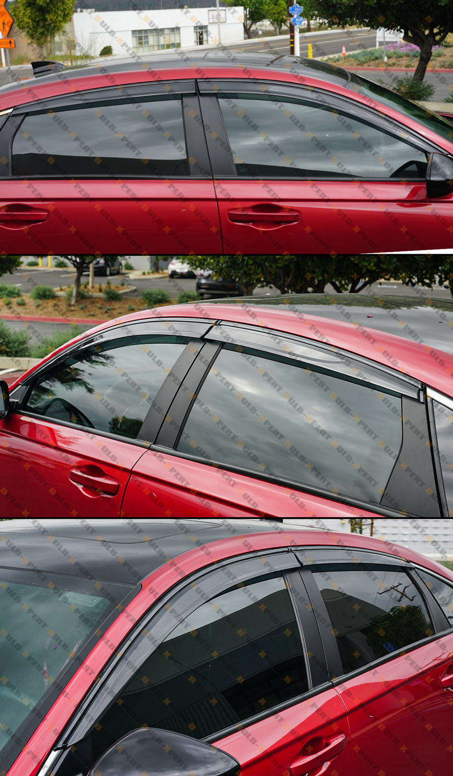 Window Visors Smoke Tinted For 2018-2022 Honda Accord - 4 Piece Rain Guard Set Honda Accord Window Visors