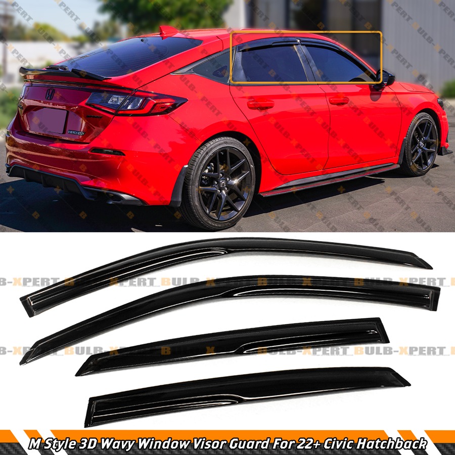FOR 22-26 HONDA CIVIC HATCHBACK FL2 FL5 M STYLE JDM WAVY WINDOW