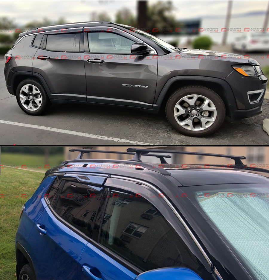 FOR 172020 JEEP COMPASS PREMIUM CHROME TRIM WINDOW VISOR RAIN GURAD DEFLECTOR eBay